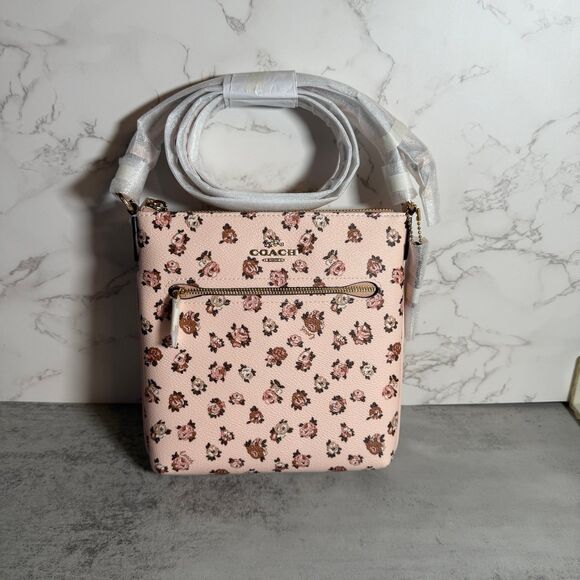 NWT ❤️ Coach Mini Rowan File Bag With Rose Print - Picture 6 of 6